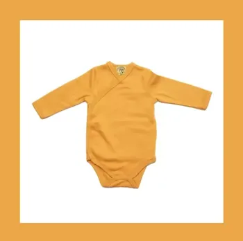 Body manches longues ocre bébé unisexe 100% coton biologique