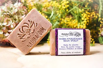 Savon ayurvédique bio anti-acné "Shiva Spirit" fait en France
