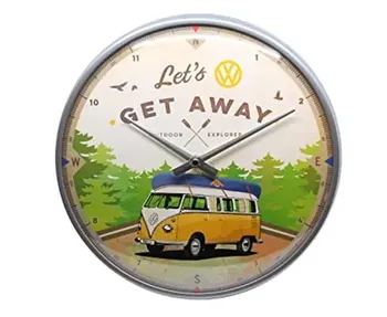 Horloge vintage en métal Van Volkswagen Get Away 