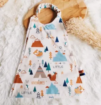 Bavoir et serviette de table enfant "Tipis" fabriqué en France