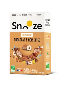 Porridge au chocolat et aux noisettes bio fabriqué en France