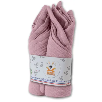 Langes bébé en coton 100% bio certifiés Oeko-tex couleur rose