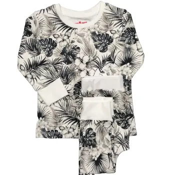 Pyjama 2 pièces enfant unisexe imprimé tropical 100% coton GOTS