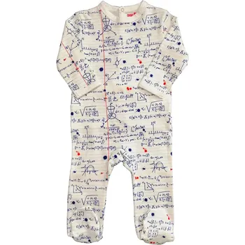 Pyjama 1 pièce enfant unisexe imprimé maths 100% coton GOTS