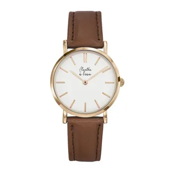 Montre femme made in france, la véritable, cuir camel, 132