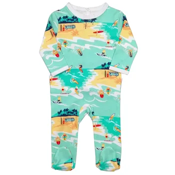 Pyjama 1 pièce enfant unisexe imprimé surfeur 100% coton GOTS