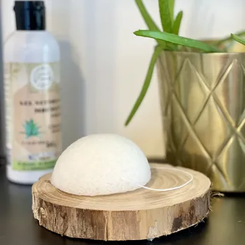 Éponge Konjac Nature VISAGE , naturelle et vegan