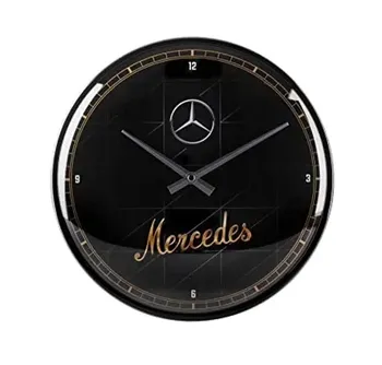 Horloge vintage en métal Mercedes Noire 