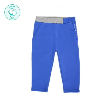 Pantalon bébé 100% coton bio Oeko-tex “Titou” bleu cobalt