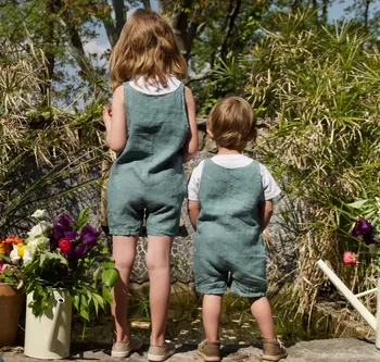 Salopette courte Combi Short en lin réglable