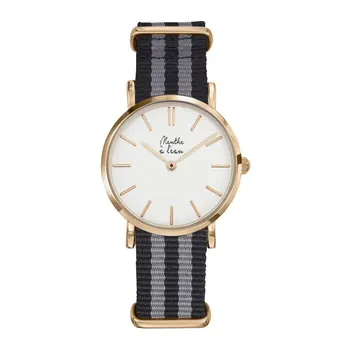 Montre femme made in france, La résistante, noir et gris, 087