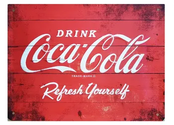 Plaque murale vintage en métal  Coca-Cola Rouge