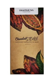 Tablette de chocolat noir 76% origine "Equateur" faite-main en France
