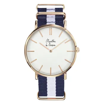 Montre homme made in france, la résistante, bleu et blanc, 099