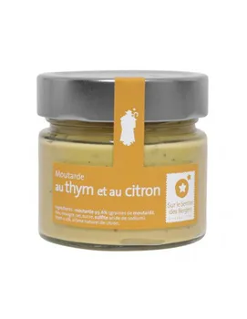 Moutarde naturelle douce et parfumée au thym et au citron 190g