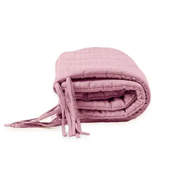 Tour de lit bébé en coton bio et made in France couleur rose