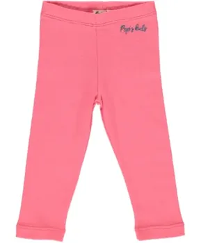 Legging fille couleur rose en coton bio confectionnée en France