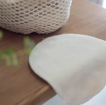 Pochon de dix disques démaquillants  double face  en coton oeko-tex