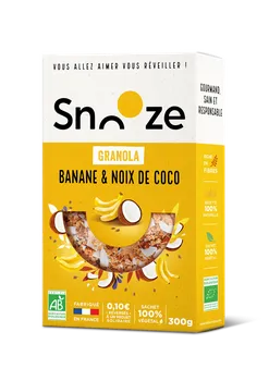 Granola à la banane et à la noix de coco bio fabriqué en France