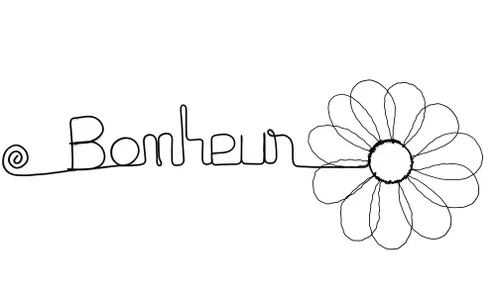 Fleur de Marguerite - "Bonheur" - Décoration murale en fil de fer