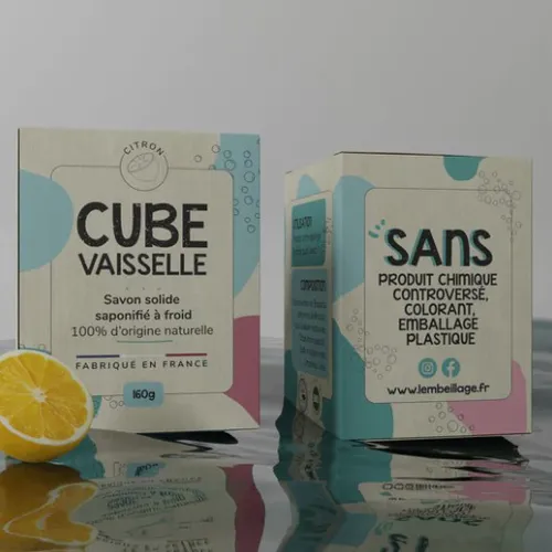 Cube vaisselle savon solide saponifié à froid 100% naturel