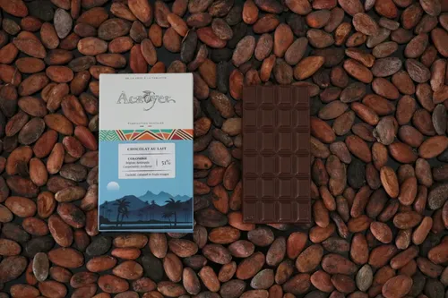 Mini tablette de chocolat au lait 51% origine Colombie