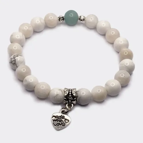 Bracelet pierre de lune et amazonite pierres naturelles "Intuition"
