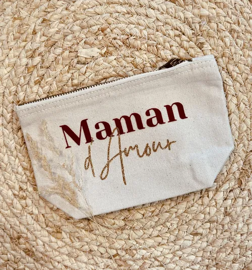Pochette en coton : "Maman d'Amour"