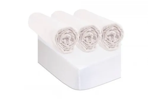 Kit de 3 draps housse 40x90 Coton BIO Blanc + 2 Alèses 40x90 BIO