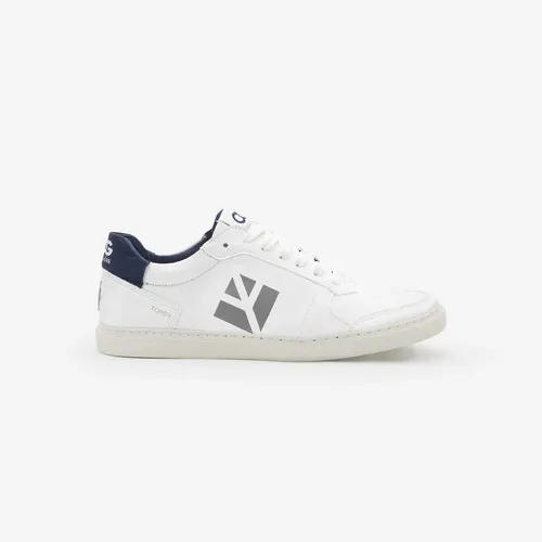 Sneakers femme blanc et bleu Topsy en matériaux recyclés certifiés