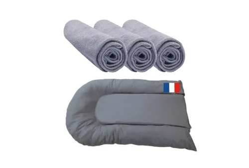 Kit Matelas à langer pour bébé et 3 Housses matelas bébé gris en Coton