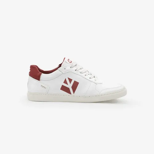 Sneakers femme blanc et rouge Topsy en matériaux recyclés certifiés