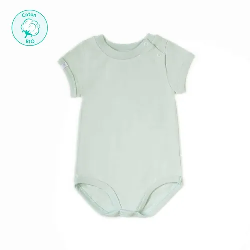 Body bébé marches courtes coton bio “Pirouette” vert d’eau