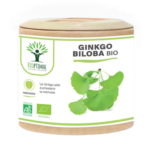 Complément alimentaire bio ginkgo biloba "mémoire" 60 gélules