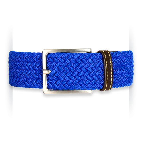 Ceinture élastique bleue cuir bio "Blue Lagoon" 