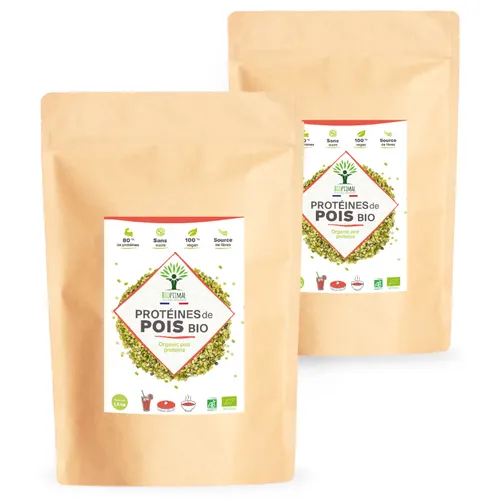 Protéine de pois bio 3 kg - 80% Protéines - 12% BCAA - Musculation