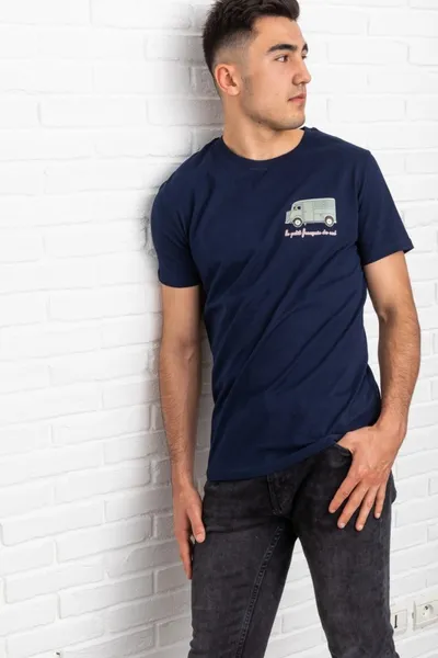 Tee-shirt homme manches courtes "Le Tube" couleur bleu marine 