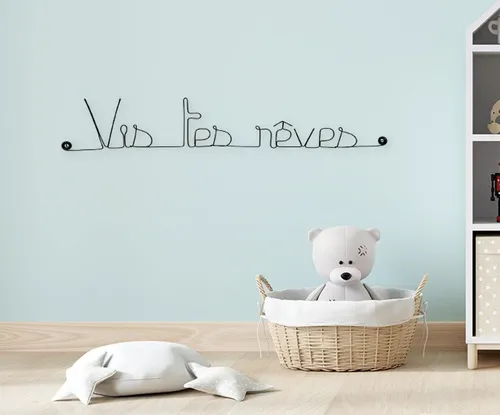 Décoration Murale en Fil de Fer "Vis tes rêves" - à punaiser - Bijoux 
