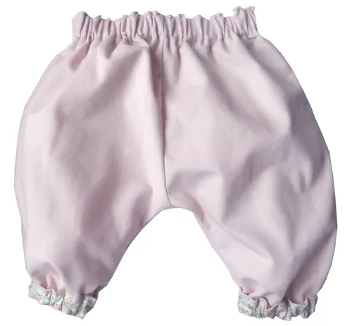 Pantalon bébé fille rose poudré en velours de coton bio "Dina"