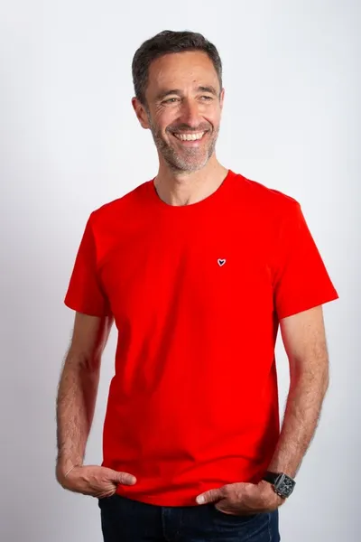 Tee-shirt Vincent manches courtes 100% coton bio couleur rouge 