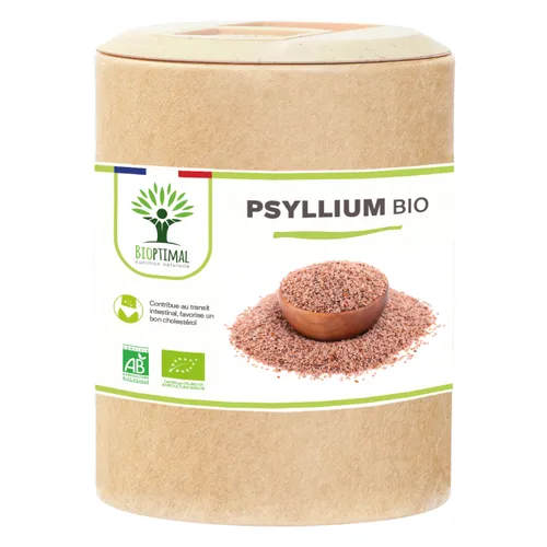 Psyllium blond bio 200 gélules – confort digestif – transit intestinal