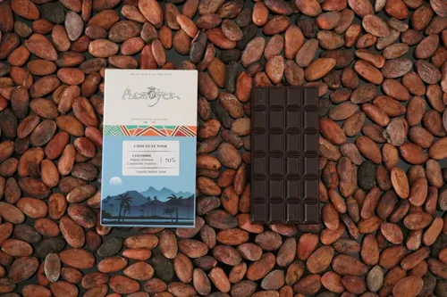 Mini tablette de chocolat noir 70% origine Colombie