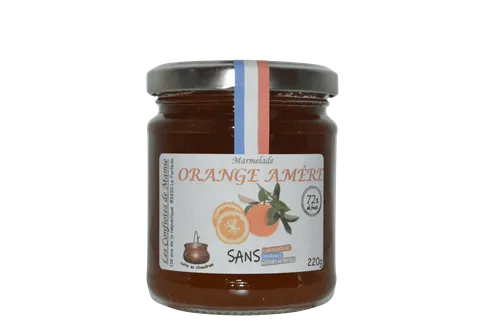 Confiture MARMELADE D'ORANGES AMERES 90% fruits , fabriqué en france