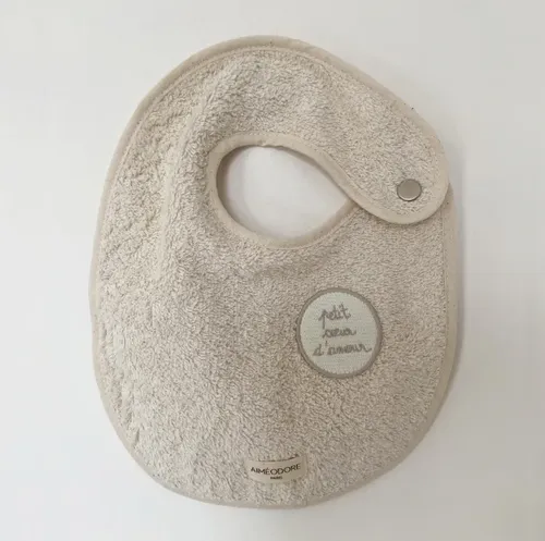 Bavoir bebe mixte en coton bio, fabriqué en France, Aiméodore