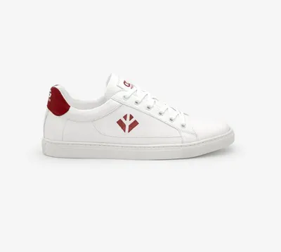 Sneakers vegan homme blanc et rouge Winton certifiées oeko tex