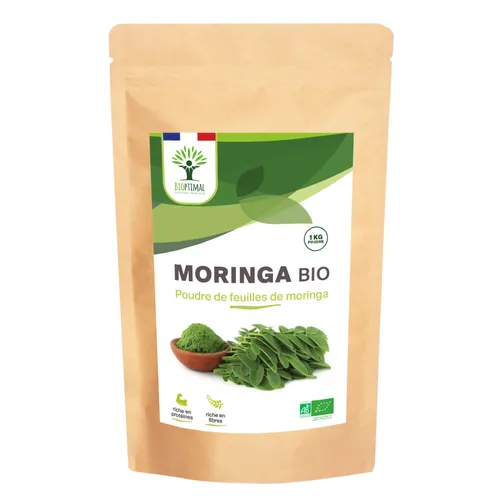 Feuilles de Moringa Oleifera 100% bio en poudre 1 kg