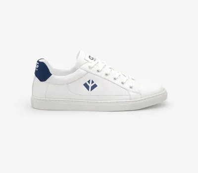 Sneakers vegan blanc et bleu V2 homme Winton certifiées oeko tex