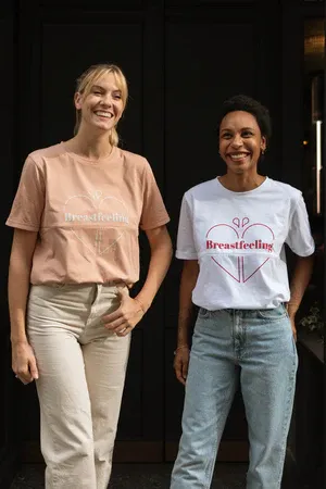 Duo de t-shirts d’allaitement Breastfeeling 100% en coton bio