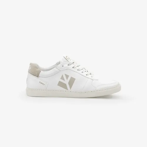 Sneakers femme blanc et beige Topsy en matériaux recyclés certifiés