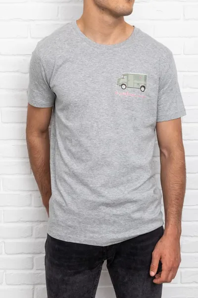 Tee-shirt homme manches courtes "Le Tube" couleur gris chiné 